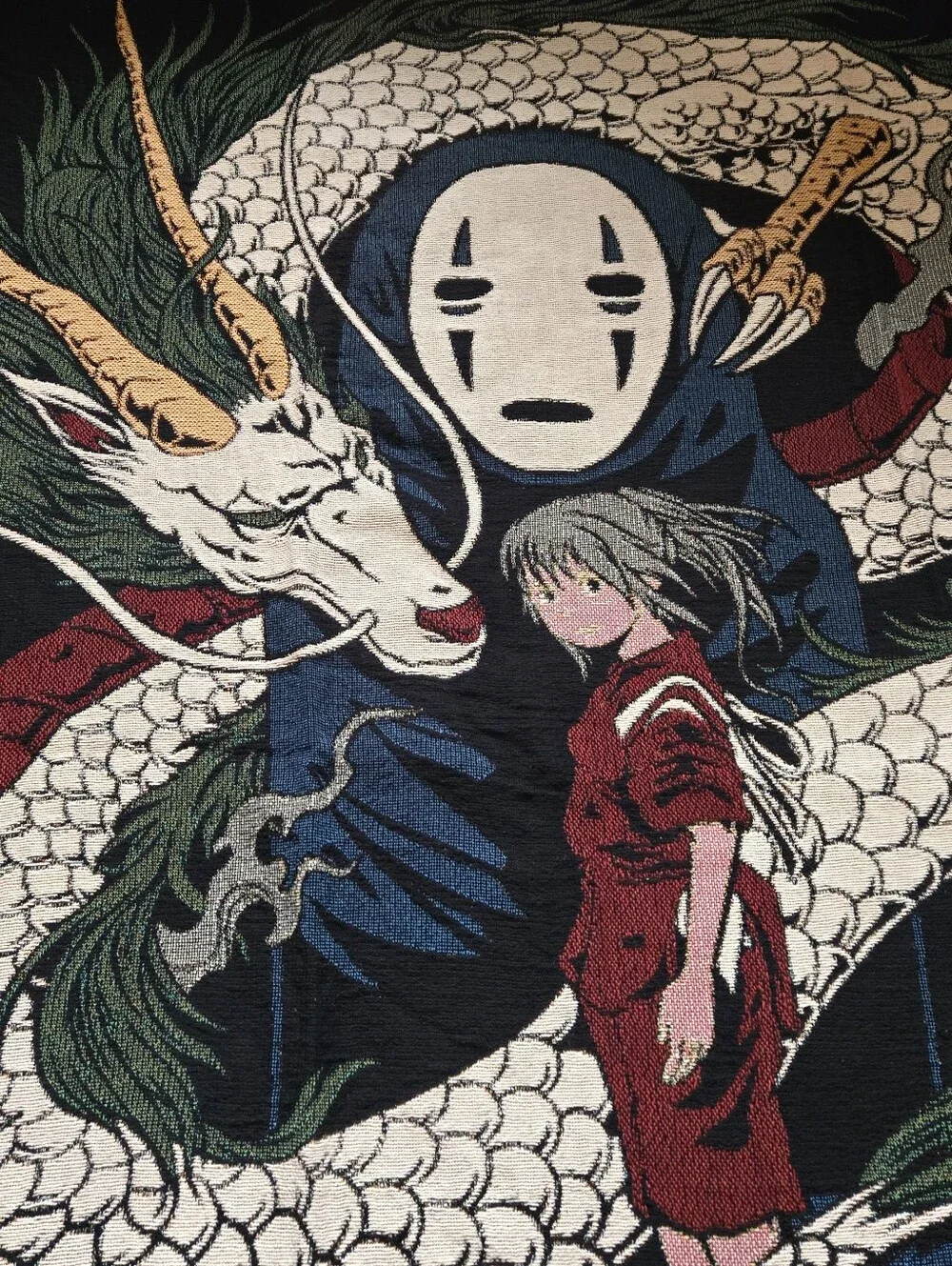 Spirited Away No-Face & Haku Dragon Wall Tapestry Throw